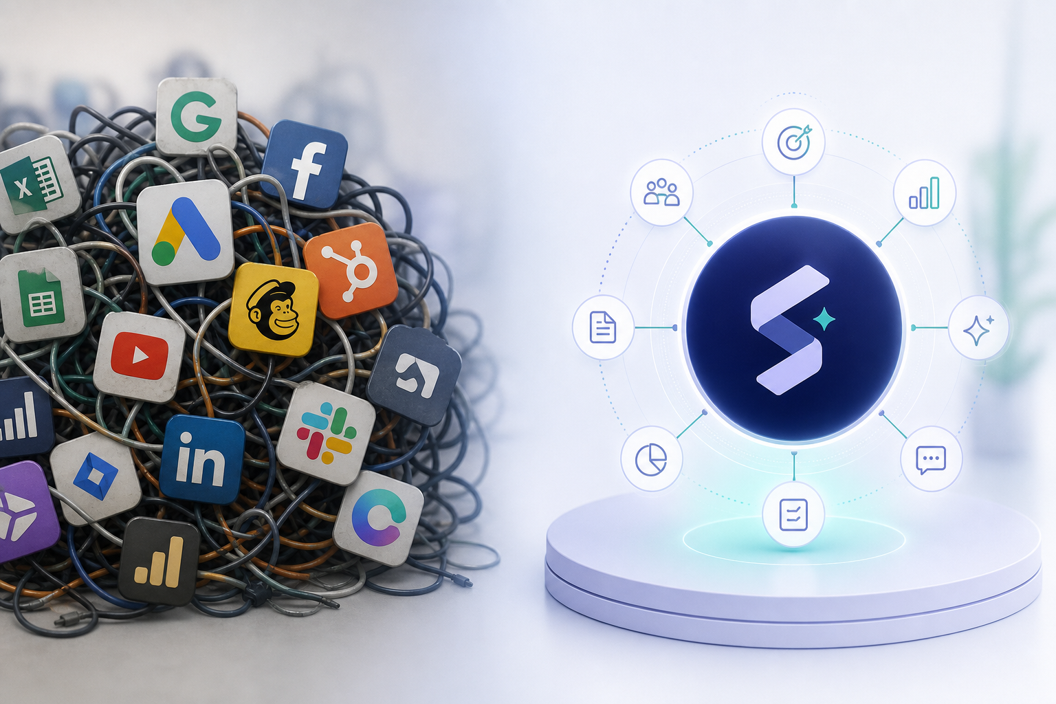 Fragmented marketing tools and scattered workflows that slow small teams down